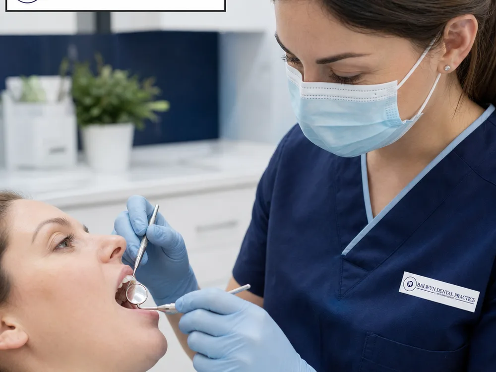 Dental mirror and probe being used during an oral examination