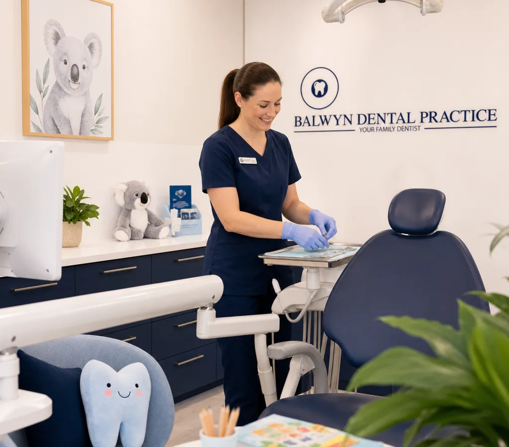 Bright welcoming dental room prepared for a child patient